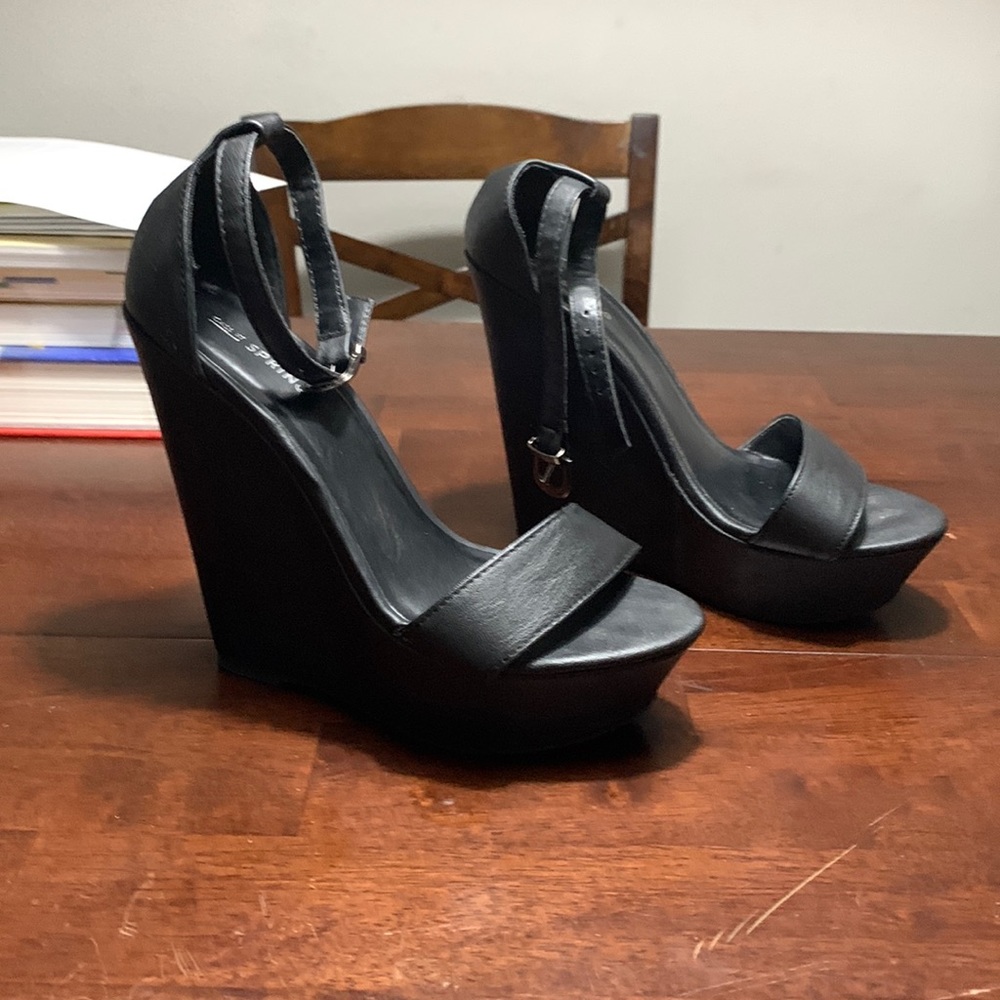 Call It Spring Black wedges